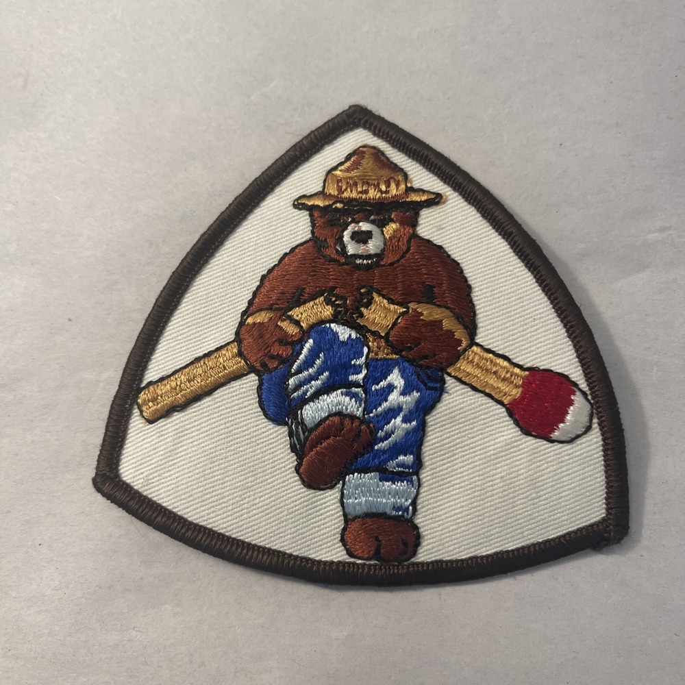 Smokey the Bear Breaking a Match Embroidered Patch Vintage for Jackets or Hats - Picture 2 of 8